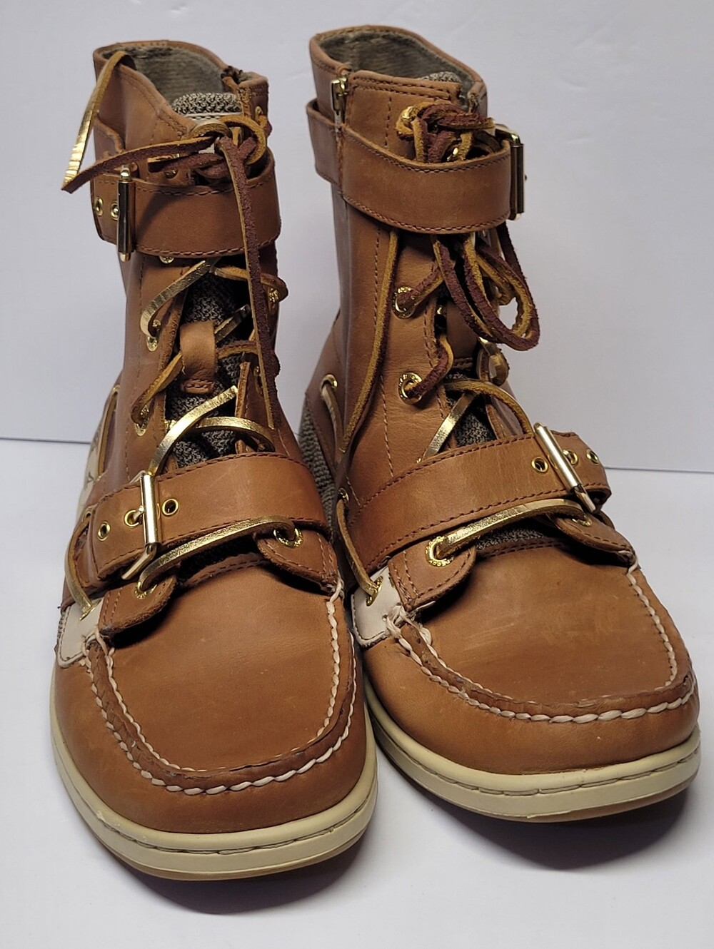 Sperry High-Top Leather Boots in Brown